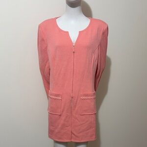 ST John Collection Vintage Knitted Pink Zip Up Cardigan Size 16